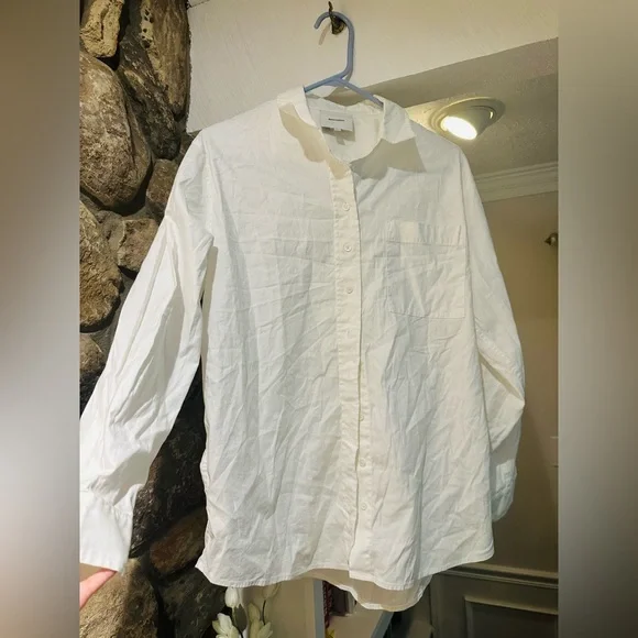 Reformation $128 Will Oversized White Button Down Shirt | Size S - Picture 5 of 13